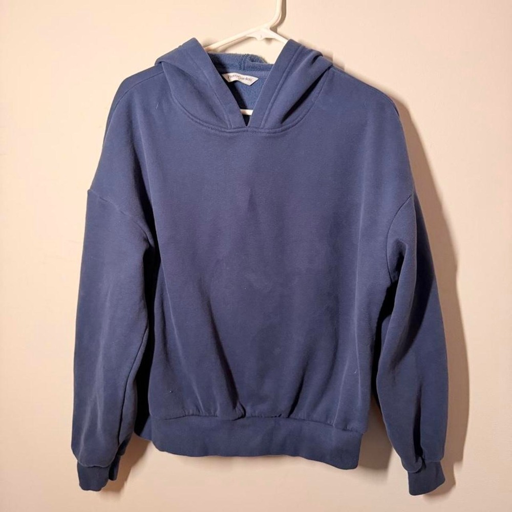 PrettyGarden Women Navy Blue Hoodie Sweatshirt Loungewear Cozy Fleece Size S